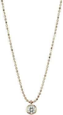 Lonely Diamond Pendant Necklace - Gold