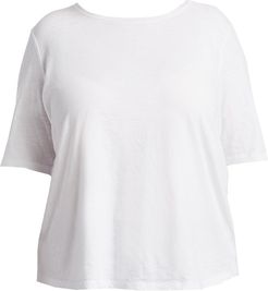 Half-Sleeve Cotton Top - White - Size XL