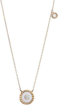 Coco Femme 18K Rose Gold, White Agate & Diamond Pendant Necklace - Rose Gold