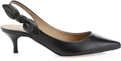 Rise Leather Slingback Pumps - Black - Size 5