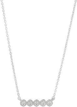 Liliana 18K White Gold & Diamond Milgrain Bar Necklace - White Gold