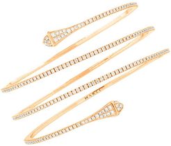 Cleo By Marli 18K Rose Gold & Diamond Twist Open Bangle Bracelet - Rose Gold