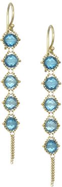 18K Yellow Gold & Topaz Tiered Drop Earrings