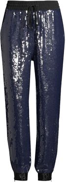 Sequined Track Pants - Dark Blue - Size 10