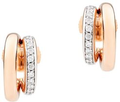Iconica 18K Rose Gold & Diamond Double-Hoop Earrings - Rose Gold