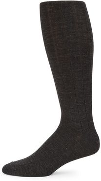 COLLECTION Wide Rib-Knit Crew Socks - Charcoal