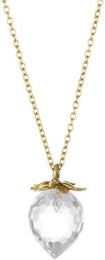 14K Yellow Gold & Crystal Strawberry Pendant Necklace - Gold