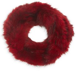 Sable Fur Knit Headband - Red