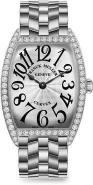 Cintree Curvex 43MM Stainless Steel & Diamond Bracelet Watch - Silver
