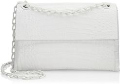 Madison Crocodile Shoulder Bag - White