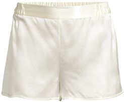 Silk Sleep Shorts - Ivory - Size Large