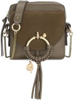 Mini Joan Suede & Leather Crossbody Bag - Moss
