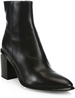 Anna Rhodium & Leather Ankle Boots - Black - Size 9.5