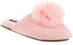 Cashmere & Fox Fur Slippers - Pink - Size 5