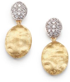 Siviglia Diamond, 18K Yellow & White Gold Drop Earrings - Gold White Gold