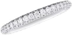 Darling 18K White Gold & Diamond Half Pave Eternity Band - Size 6