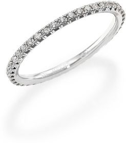 Aura Diamond & 18K White Gold Band Ring - White Gold - Size 6.5