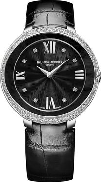 Promesse Stainless Steel & Alligator Strap Watch - Silver Black