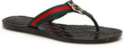 Web Strap Thong Sandals - Black Multi - Size 4