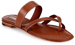 Susa Leather Thong Sandals - Luggage - Size 5
