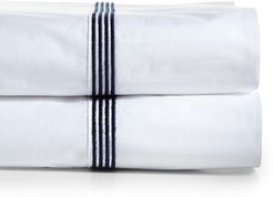 Four-Row Cord 2-Piece Pillowcase Set - Navy - Size King