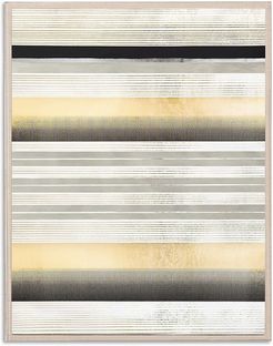 Framed Gold & Silver Leaf Striped Print