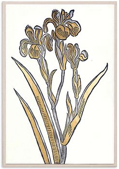 Framed Gold & Silver Leaf Iris Print