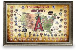 Framed Major League Baseball Parks Map Collage - Angels