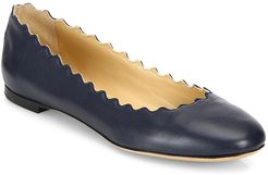 Lauren Leather Ballet Flats - Abyss Blue - Size 10