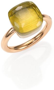 Nudo 18K Rose Gold & Lemon Quartz Large Square Ring - Rose Gold - Size 6.25