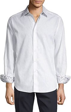 Long-Sleeve Contrast Button-Down Shirt