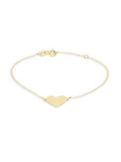 Heart 14K Yellow Gold Bracelet