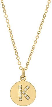 14K Yellow Gold & Diamond Initial Pendant Necklace