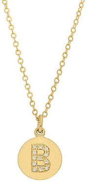 14K Yellow Gold & Diamond Initial Pendant Necklace