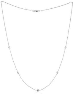 18K White Gold & 0.35 TCW Diamond Station Necklace