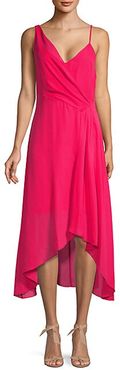 Drape High-Low Midi Dress