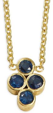 Tarakini 18K Gold Sapphire Cluster Pendant Necklace