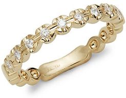 14K Yellow Gold and Diamond Ring