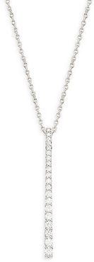 14K White Gold & Diamond Stick Pendant Necklace
