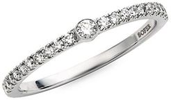 14K White Gold Diamond Bezel Ring