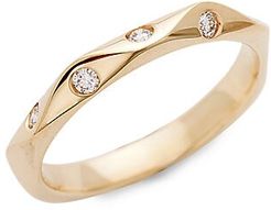 14K Yellow Gold & Diamond Wedding Ring