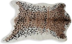 Leopard Print Faux Fur Rug