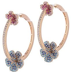 Luxe Multicolored Crystal Hoop Earrings