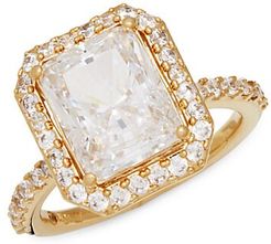 Goldtone & Crystal Ring