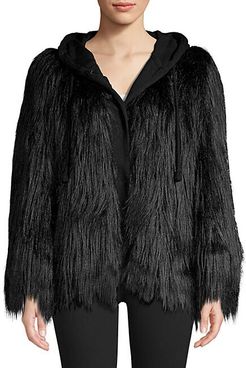 Hooded Faux Fur Jacket