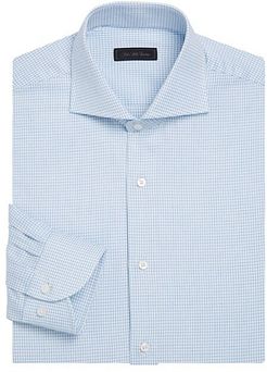 COLLECTION Classic-Fit Checkered Cotton Dress Shirt