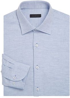 COLLECTION Classic-Fit Textured Cotton Dobby Dress Shirt