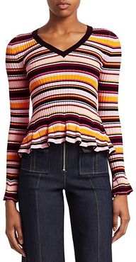 Zana Striped Peplum Sweater