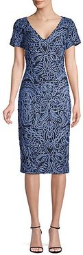 Soutache-Trimmed Sheath Dress