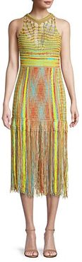 Fringe Sleeveless Midi Dress